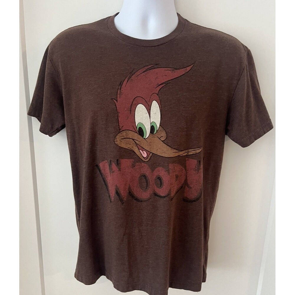 VTG Style Gen X  WOODY WOODPECKER “WOODY” Shirt Brown Graphic Tee Men’s size M